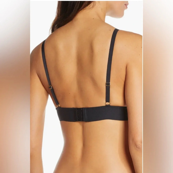 NWT Lively The Long-Lined Lace Bralette in Jet Black Size Small - Picture 3 of 10